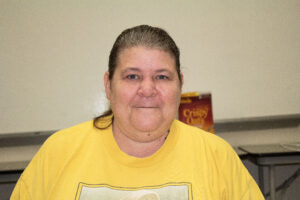 Rhonda in her new apartment through Magdala’s Rapid Rehousing program.